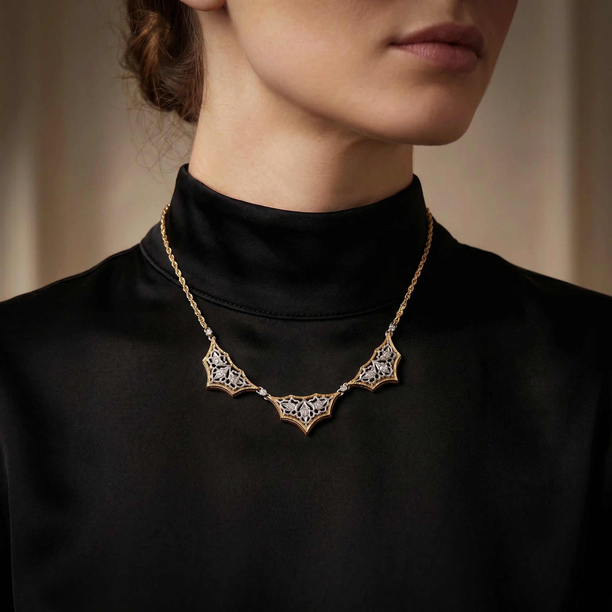 Vintage Buccellati 18KT Gold and Diamond Necklace