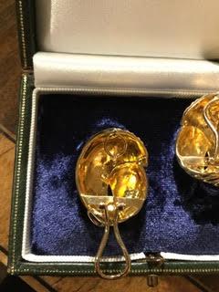 Vintage Italian 1950s Swirl Design Gold Clip Earrings