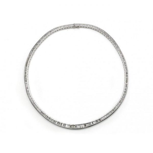 Baguette Diamond Platinum Necklace