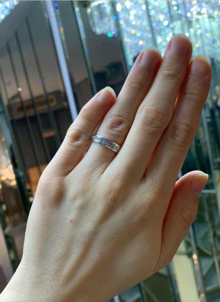 Baguette and Brilliant Cut Diamond Half Eternity Ring, 0.54cts