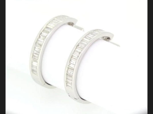 Baguette hoop earrings