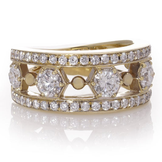Boodles and Dunthorne 1.46ct Diamond Set Band Ring in 18ct Yellow Gold