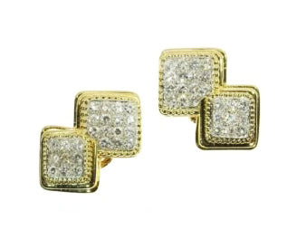 Vintage 1950’s Boucheron Paris Diamond Clip Earrings, Gold and Platinum