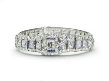 Antique Art Deco Sapphire and Diamond Bracelet