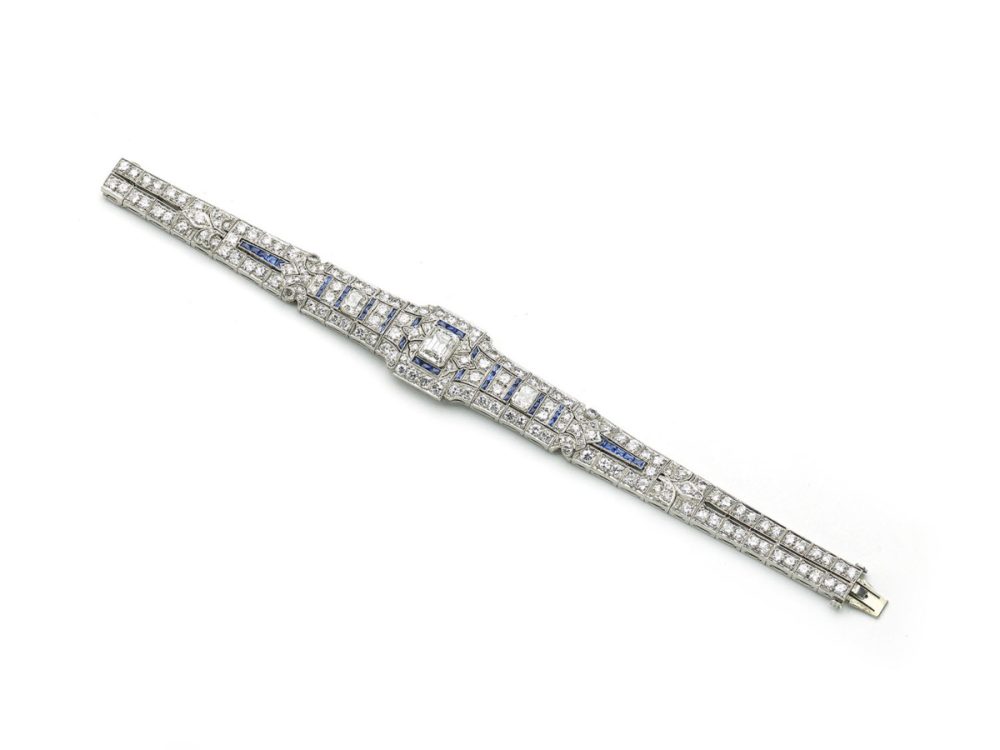 Antique Art Deco Sapphire and Diamond Bracelet