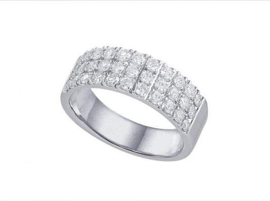 Brilliant Cut Diamond 18ct White Gold Band Ring, 1.04cts