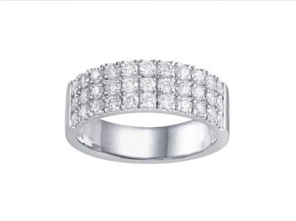 Brilliant Cut Diamond 18ct White Gold Band Ring, 1.04cts
