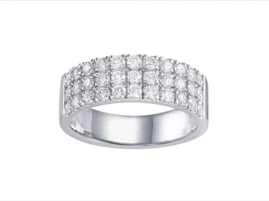 Brilliant Cut Diamond 18ct White Gold Band Ring, 1.04cts