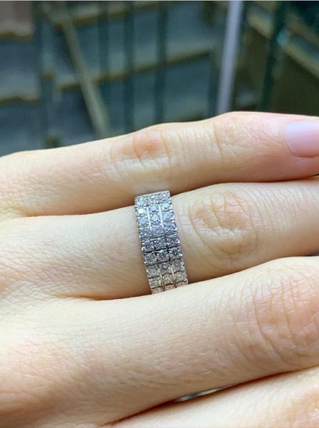 Brilliant Cut Diamond 18ct White Gold Band Ring, 1.04cts