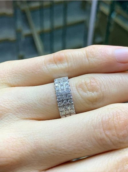 Brilliant Cut Diamond 18ct White Gold Band Ring, 1.04cts