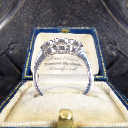 Brilliant Cut Diamond Collar Set Three Stone Ring, 1.45ct 