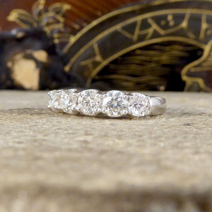 Brilliant Cut Diamond Five Stone Ring, 1ct