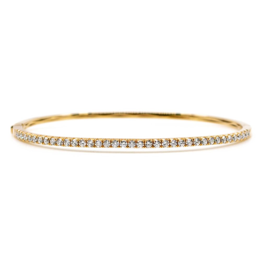 Brilliant Cut Diamond Gold Bangle