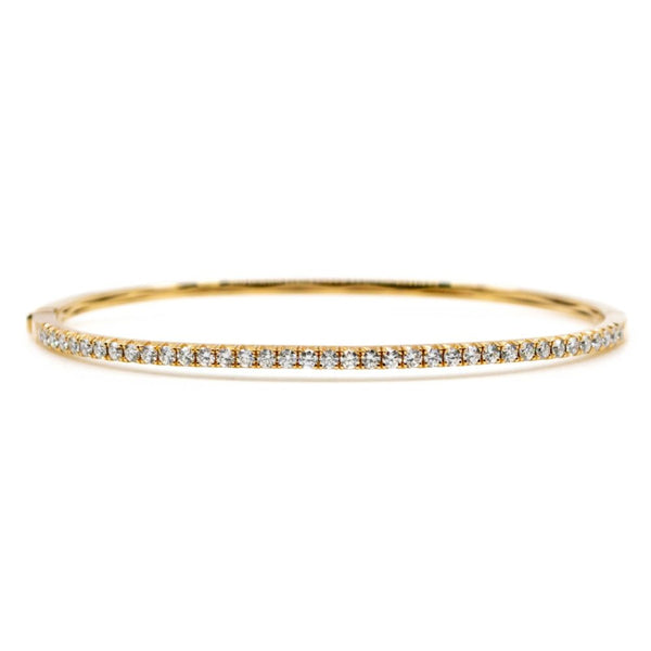Brilliant Cut Diamond Gold Bangle