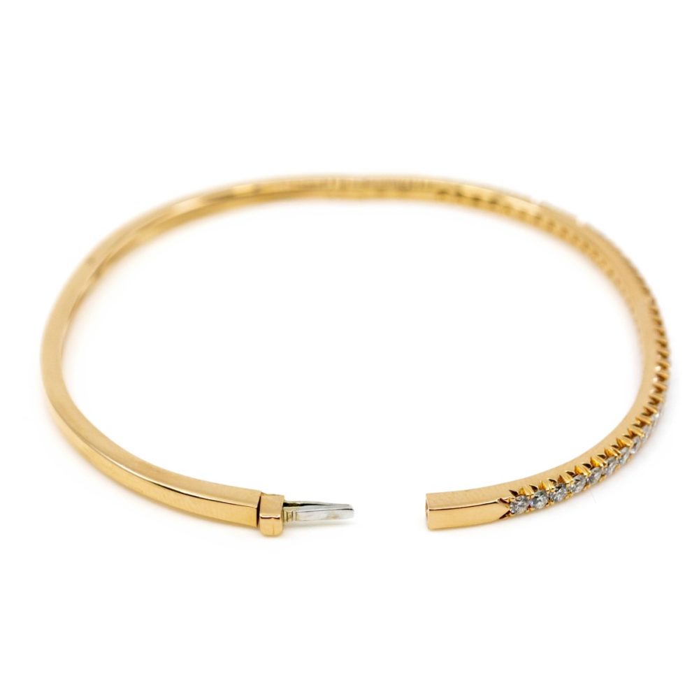 Brilliant Cut Diamond Gold Bangle