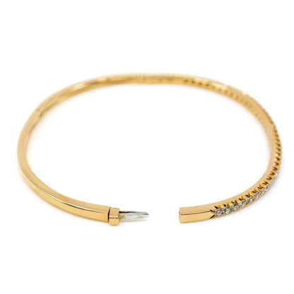 Brilliant Cut Diamond Gold Bangle