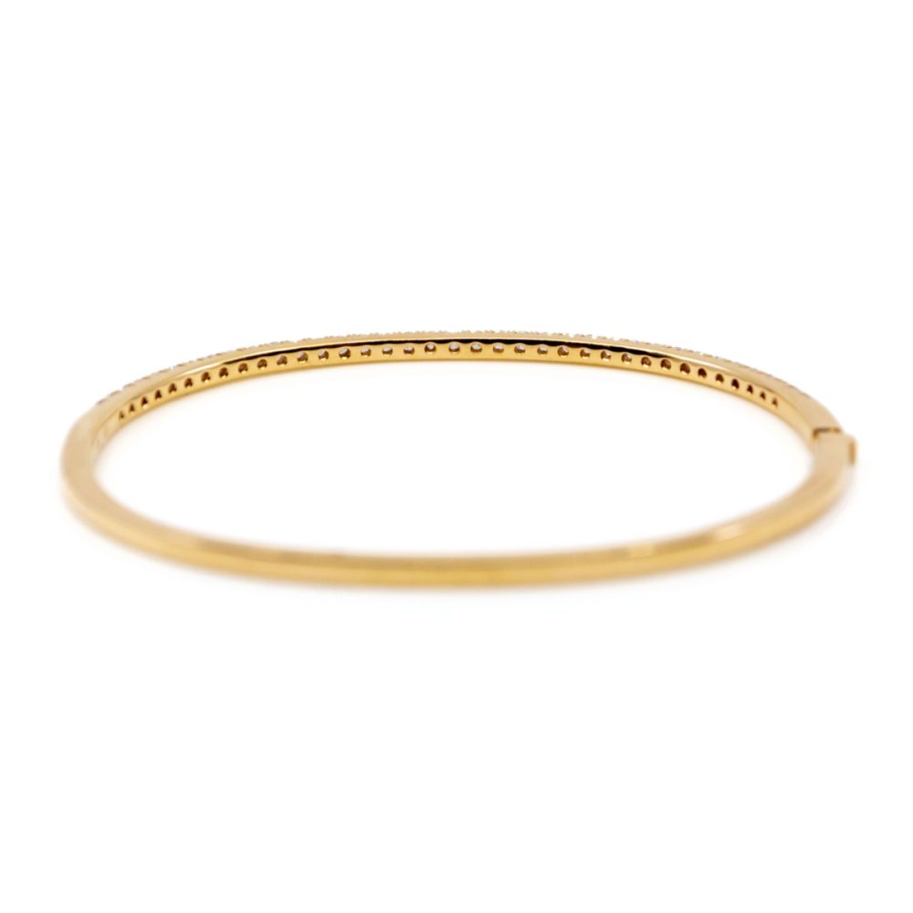 Brilliant Cut Diamond Gold Bangle