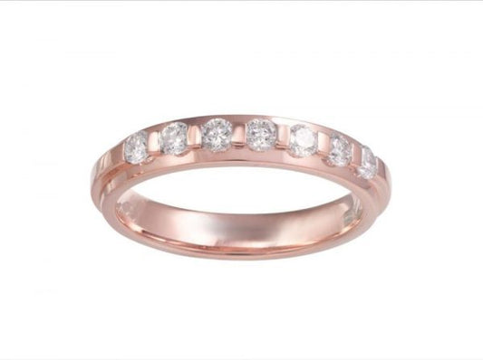 Brilliant Cut Diamond Half Eternity Wedding Ring, 0.35cts, 18ct Rose Gold 
