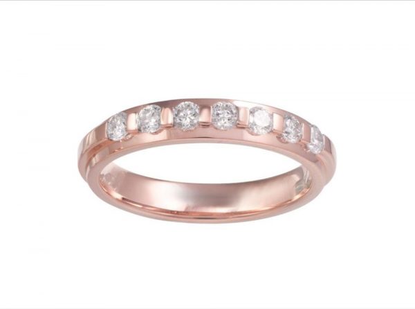Brilliant Cut Diamond Half Eternity Wedding Ring, 0.35cts, 18ct Rose Gold 