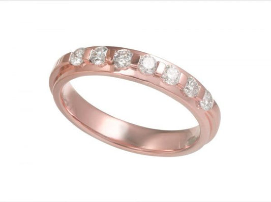 Brilliant Cut Diamond Half Eternity Wedding Ring, 0.35cts, 18ct Rose Gold 