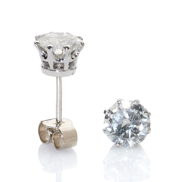 Brilliant Cut Diamond Platinum Stud Earrings, 1.71ct