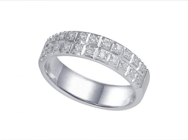 Brilliant Cut Diamond Set Half Eternity Ring, 0.23cts, 18ct White Gold