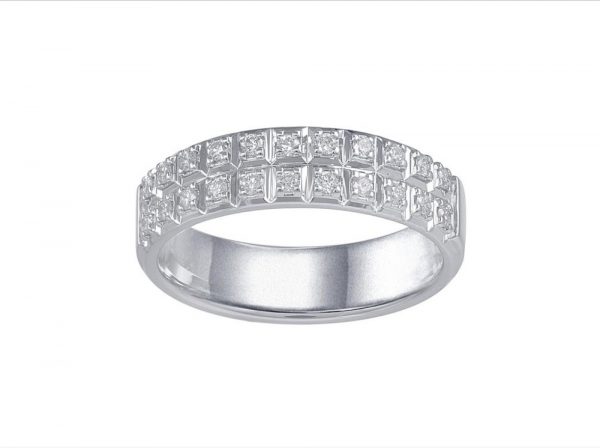 Brilliant Cut Diamond Set Half Eternity Ring, 0.23cts, 18ct White Gold