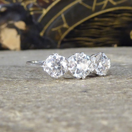 Brilliant Cut Diamond Three Stone Ring, 1.62ct