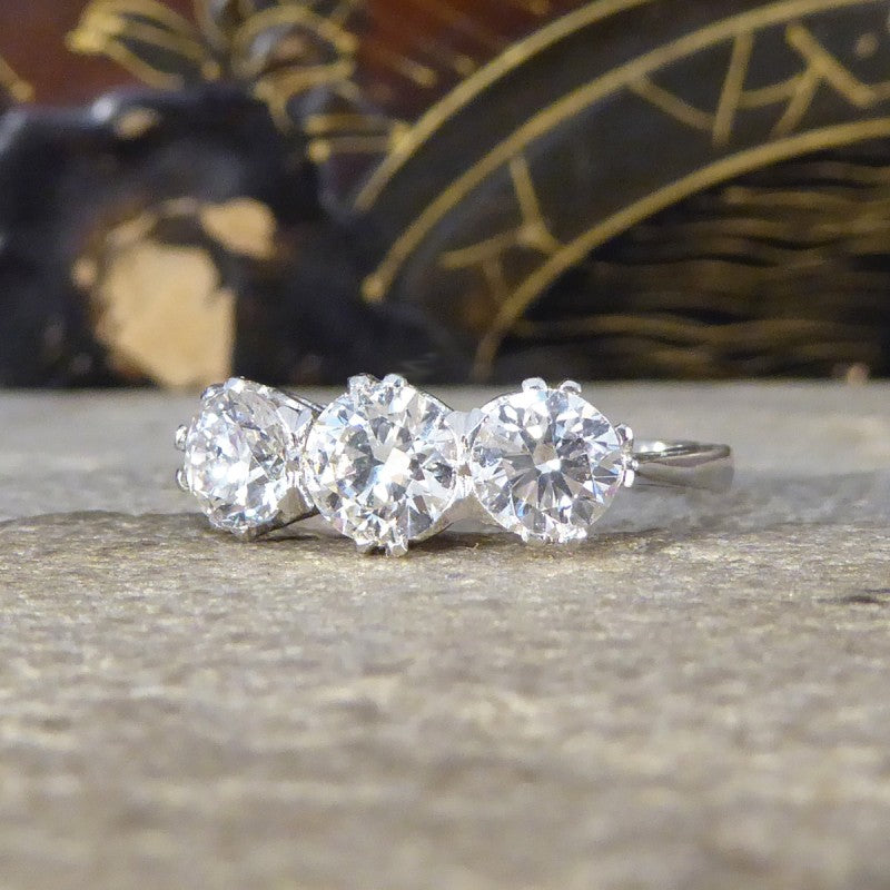 Brilliant Cut Diamond Three Stone Ring, 1.62ct