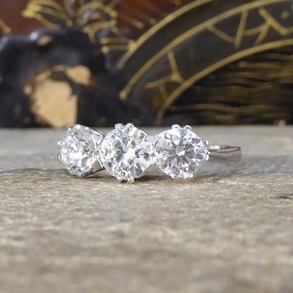 Brilliant Cut Diamond Three Stone Ring, 1.62ct