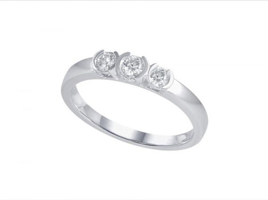 Brilliant Cut Diamond Trilogy Ring, 0.28cts, 18ct White Gold Ring