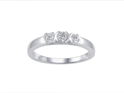 Brilliant Cut Diamond Trilogy Ring, 0.28cts, 18ct White Gold Ring
