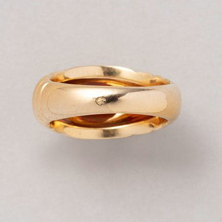 Bvlgari Vintage Citrine and Yellow Gold Ribbed Ring
