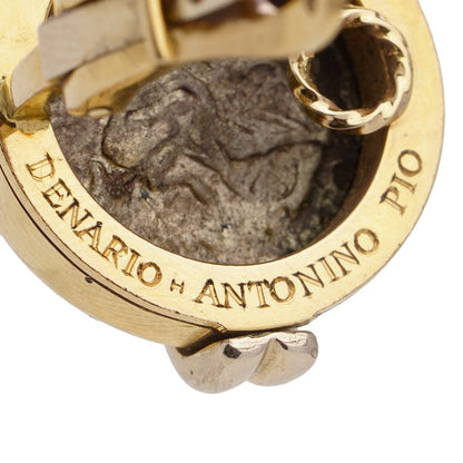 Bulgari clip earrings in gold with genuine Ancient Roman coins.