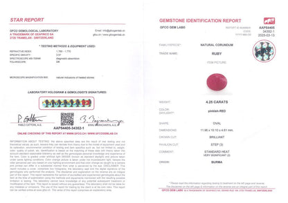 4.25ct Burma Ruby Emerald Sapphire Diamond Peacock Brooch