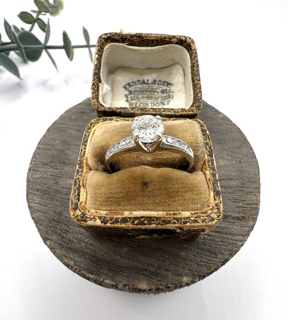 Vintage Platinum 0.50 Carat Diamond Engagement Ring, Circa 1940