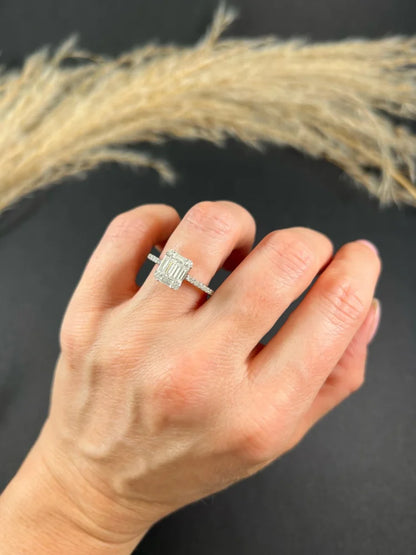 New Diamond Engagement Ring In 9 Carat White Gold