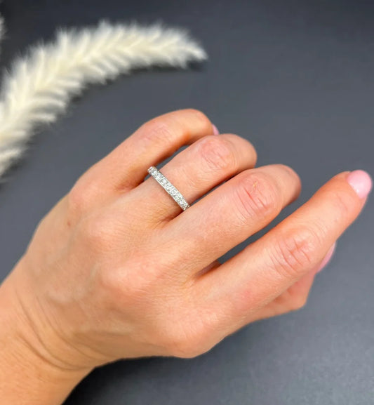 Antique Diamond Full Eternity Ring In Platinum