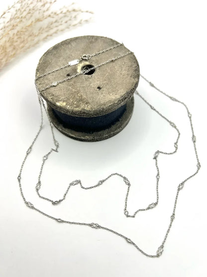 Antique Diamond Half Guard Trace Link Chain In Platinum