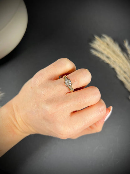 Edwardian 18 Carat Gold and Platinum Single Stone Diamond Engagement Ring