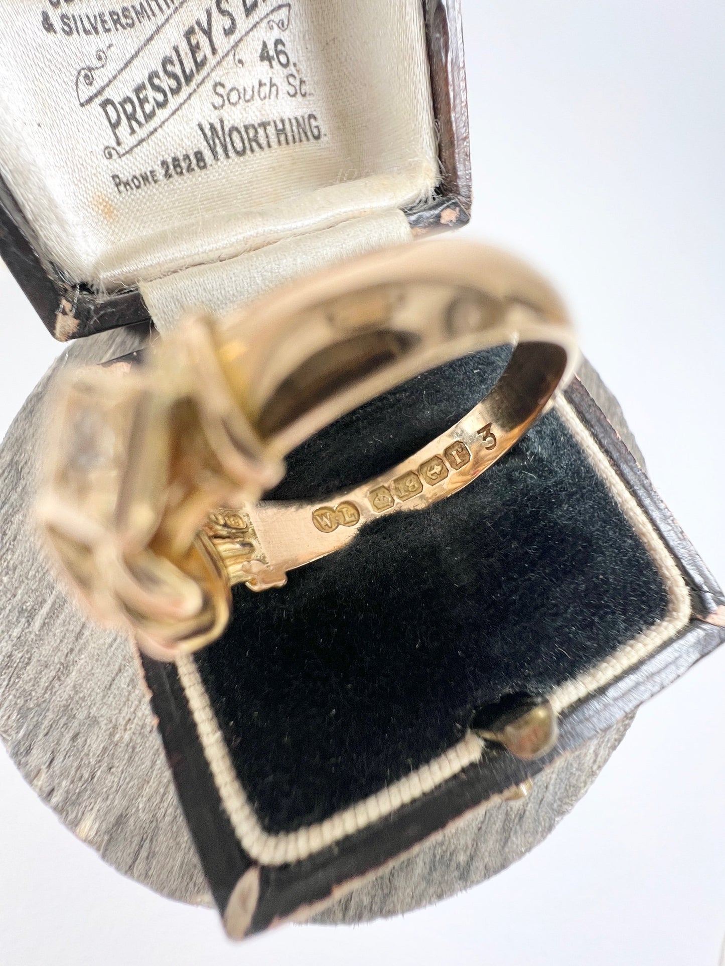 Antique 18 Carat Gold Ruby and Diamond Fancy Knot Ring, Hallmarked Birmingham 1916