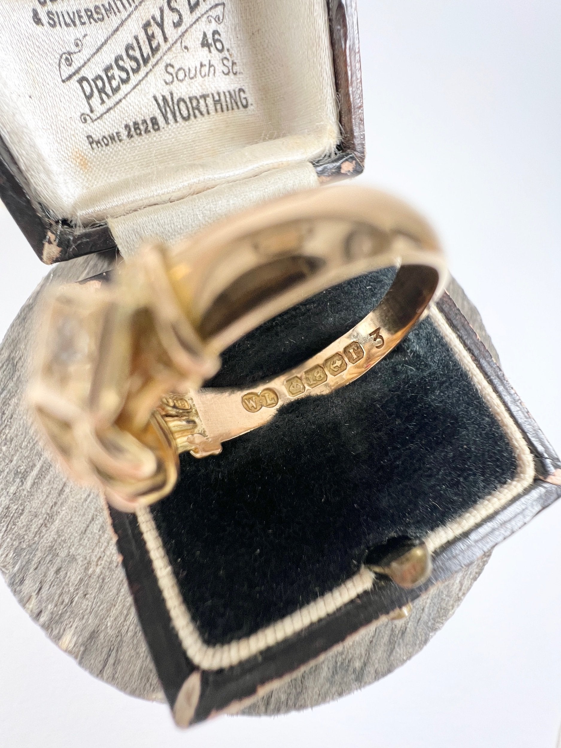 Antique 18 Carat Gold Ruby and Diamond Fancy Knot Ring, Hallmarked Birmingham 1916