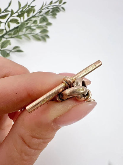 Antique Curb Link Albert Chain In 9 Carat Rose Gold