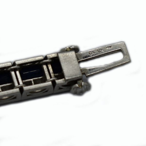 CALDWELL ART DECO DIAMOND AND SAPPHIRE PLATINUM BRACELET, CIRCA 1935