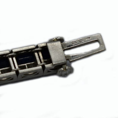 CALDWELL ART DECO DIAMOND AND SAPPHIRE PLATINUM BRACELET, CIRCA 1935