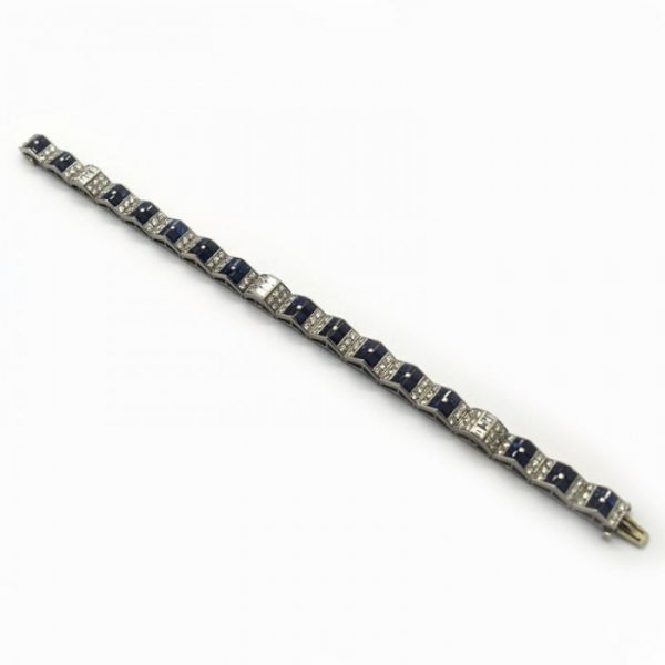 CARTIER SAPPHIRE & DIAMOND ART DECO BRACELET, CIRCA 1935