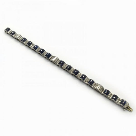 CARTIER SAPPHIRE & DIAMOND ART DECO BRACELET, CIRCA 1935