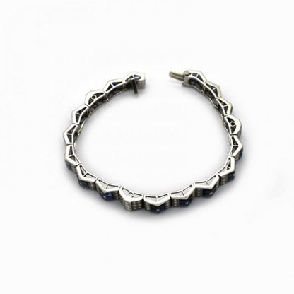 CARTIER SAPPHIRE & DIAMOND ART DECO BRACELET, CIRCA 1935