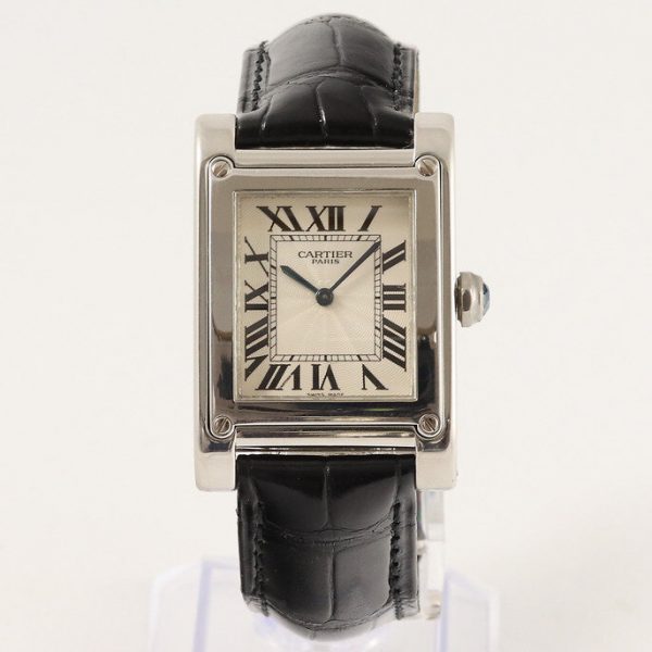 Cartier Tank A Vis in Platinum, with Box and Papers