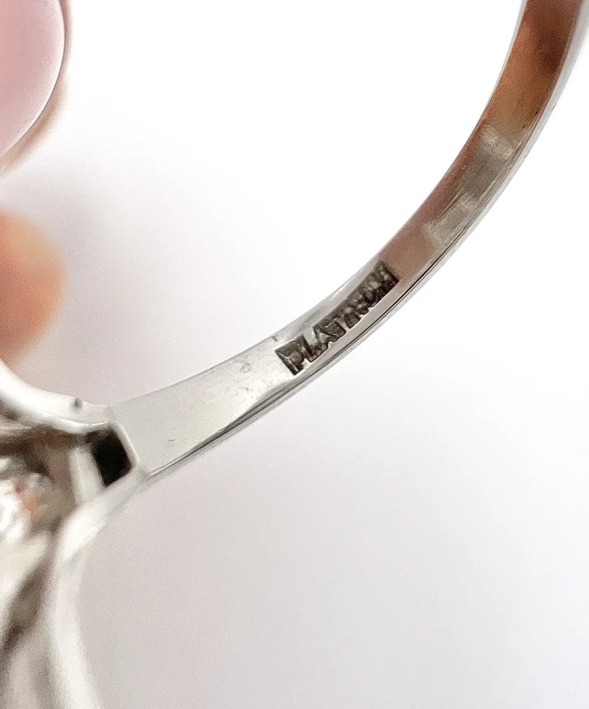 Vintage 1940s Diamond Plaque Ring in Platinum